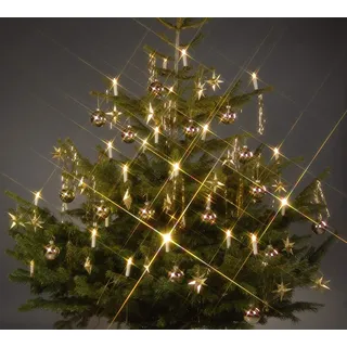 Trango 24-flammig Außen LED-Christbaumkerzen 340047 Outdoor Weihnachtskerzen warmweiß leuchtend – 24 Kerzen mit Stecksystem Außenbereich – leuchtende Weihnachten - Christmas Candle LED auswechselbar
