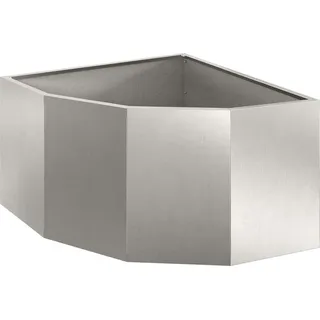 Eckpflanzer Silber 60 x 60 x 35 cm Edelstahl - Silber