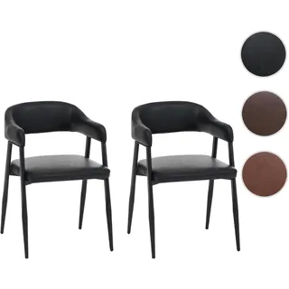 Mendler Esszimmerstuhl HWC-P29 Kunstleder schwarz 2er Set