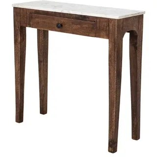 Bloomingville Konsolentisch HAUGE mit Marmor Platte 79x28 cm Beistelltisch