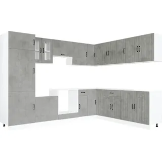 vidaXL 14-tlg. Küchenschrank-Set Lucca Betongrau Holzwerkstoff - Grau