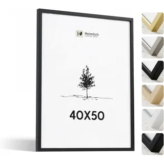 Heimlich® - Bilderrahmen - 40x50 cm, Ayous-Holz, Schwarz - Kleiner DIY-Collage-Rahmen mit Folienabdeckung - Nur zur Wandmontage