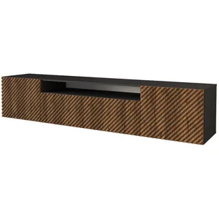 altdecor Zeno-W Lowboard 200x40x41 cm Schwarz/Katania Holz