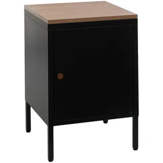 MCW Nachttisch Schwarz , Metall , 40x63x40 cm , Schlafzimmer, Nachtkästchen
