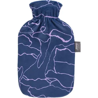 Fashy Wärmflasche mit bedrucktem Flauschezug 2,0 L, lila