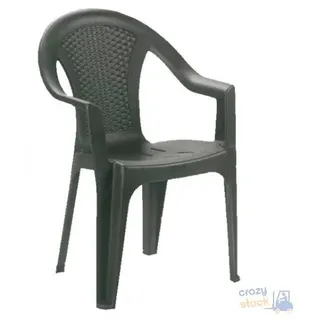 Progarden Ischia Stapelstuhl Antik-Rattan Optik Anthrazit cm 54x56xH 81