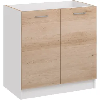 Roe Furniture | Küchenunterschrank 80 cm - Eiche Artisan - Braun - Spülenunterschrank - Ohne Arbeitsplatte - Unterschränke Küche - DZ8 - Braun