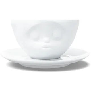 FiftyEight T014201 Kaffee-Tasse küssend Hartporzellan 200 ml, weiß
