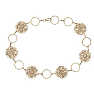 Kettengürtel LASCANA "Schmuckgürtel", Damen, Gr. S, gold (goldfarben), Metall, leicht glänzend, metallic, Gürtel Kettengürtel, verstellbare Schließe, Taillengürtel, Hüftkette