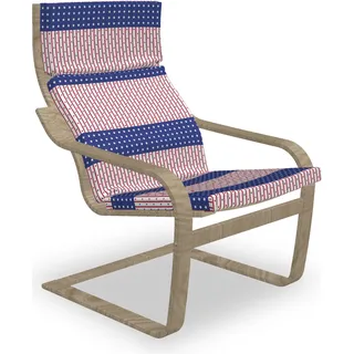 ABAKUHAUS USA Poäng Sessel Polster, Stars and Stripes-Flagge, Sitzkissen mit Stuhlkissen mit Hakenschlaufe und Reißverschluss, Violet Blue Ruby-Weiß - Violett, Blau, Rot, Weiß