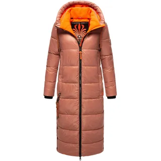 Navahoo Steppmantel »Steppmantel Schmuseengel«, warm gefütterte Winter Steppjacke mit Kontrastdetails, orange