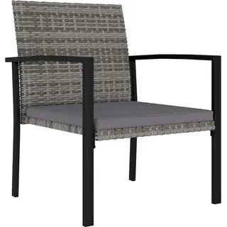 vidaXL Garten-Essstühle 2 Stk. Poly Rattan Grau - Grau