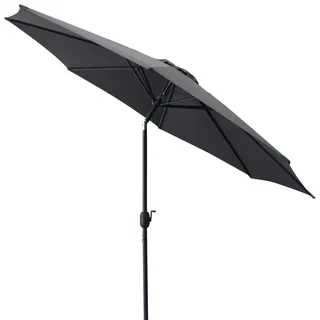 DEGAMO Marktschirm 300cm grau knickbar, mit Kurbel, Material Bezug 100% Polyester, Gewicht 6kg - Grau