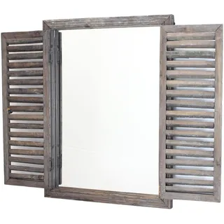 FRANK FLECHTWAREN Spiegel originell, Fensteroptik Holzspiegel Fenster 40 x 53 cm, Breite aufgeklappt 69 cm, originelles Design, der Spiegel ist ideal für Flure, Schlafzimmer oder Wohnzimmer