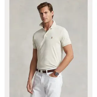 Polo Ralph Lauren für Herren. 710713130002 Custom Slim Fit Poloshirt aus weicher Baumwolle weiß (XL), Lässig, Kurzarm