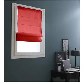 Madecostore Raffrollo, lichtundurchlässig, Stoff, rot, L 87 x H 150 cm