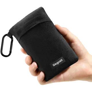 Siegvoll Picknickdecke Klein mit Praktischem Karabiner, Ultraleicht, Ultradünne Tragbare Stranddecke, Outdoor Decke für Picknick, Strand, Camping, Wandern, Fahrrad und Reisen (Schwarz, 4 Personen)
