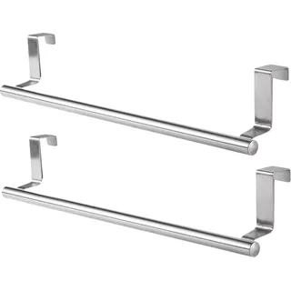 Silber Aufhänger 2pc für Küche Tür Schrank Bad Handtuchhalter - Silber