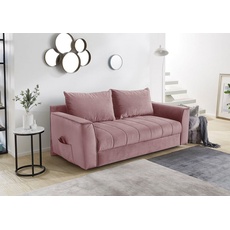 Bild Gruppe Schlafsofa »Rick«, Platzsparendes Sofa mit Gästebettfunktion, Federkernpolsterung rosa