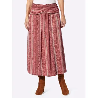 Tüllrock INSPIRATIONEN, Damen, Gr. 25, rosa (rosenholz, cognac, bedruckt), 100% Polyester, Paisley, bedruckt, gemustert, mehrfarbig, lang, Röcke Tüllrock