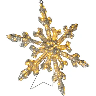 Konstsmide LED Deko- Schneeflocke | Transparentes Kabel | Outdoor |150 bernsteinfarbene Dioden | 62 x 52 x 4 | 4413-803