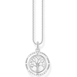Thomas Sabo Kette mit Anhänger Tree of Love Silber 925 Geschwärzt
