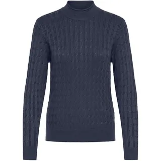 Rollkragenpullover OXMO "Rollkragenpullover OXSally", Damen, Gr. S, blau (total eclipse), Obermaterial: 70% Viskose CV. 30% Nylon NY., Pullover Rollkragenpullover