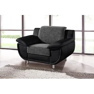 TRENDMANUFAKTUR Sessel Rondo 3 Kunstleder 121 x 85 x 94 cm schwarz/petrol