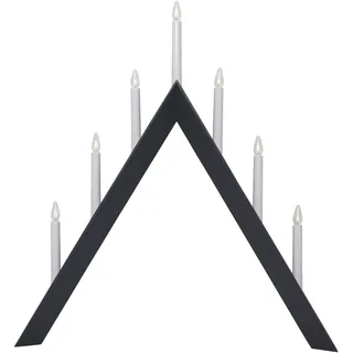 EGLO LED Kerzenständer Arrow, Kerzenhalter Weihnachtspyramide, Dekoleuchte Weihnachten, Holz, Kunststoff in anthrazit, Weiss, warmweiß