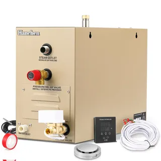 Hanchen 6KW Dampfbadgenerator für 4,2m3 Raum 35-55 °C Sauna dampfbad Dampferzeuger für Sauna Bad Türkische Dusche zu Hause CE 220V