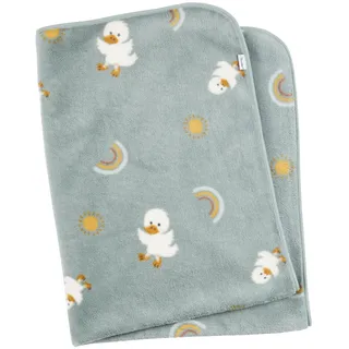 Sterntaler Schmusedecke Plüsch mit Allover Motiv Ente Edda Lou, 75 x 100 cm,