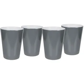 Bo-Camp - Becher - Zweifarbig - Melamin - 4 Stück - Grau