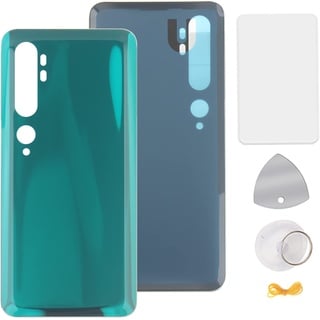 YHX-OU 6.47'' Akkudeckel für Xiaomi Mi Note 10 Mi Note 10 Pro Mi CC9 Pro Rückseite Glas Backcover Back Glas Ersatz Reparatur Set + Werkzeug (Grün)