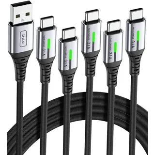 INIU USB C Kabel, (5 Stück/1+1+2+2+3m) Ladekabel USB C 3.1A QC 3.0 Schnellladekabel, Typ C Handy Ladekabel für Samsung S22 S21 Xiaomi 11 Google Pixel 7 Pro Huawei P50 Xperia usw.