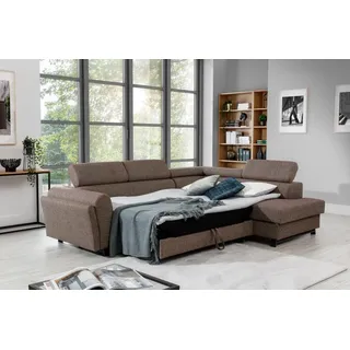 Wohnlandschaft Ecksofa L Form Sessel Set Garnitur Modern Sofa Textil Sitz Ecke - Grau