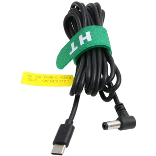 HangTon 12 V PD Stromkabel, USB C auf Gleichstrom, 5,5 x 2,5 mm, rechtwinklig, für Blackmagic BMCC Kamera, Video-Assist, Monitor, Powerbank, 2 m