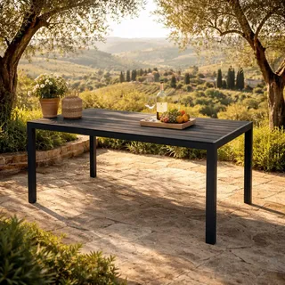 Non-Wood Gartentisch Esstisch Aluminium anthrazit / schwarz 125x70cm - Silber