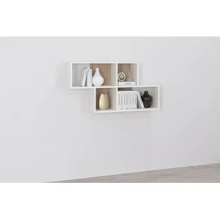 FMD Nora Wandregal 100 x 19,5 x 53 cm Weiß