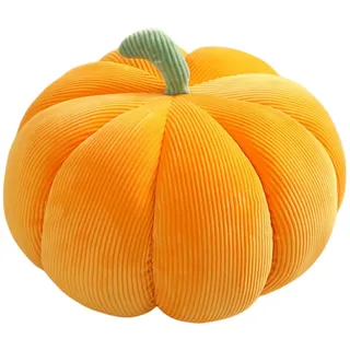Herfair Kürbis-Überwurfkissen, 3D Plüsch Kürbis Dekokissen Kopfkissen, Halloween Kürbis Deko Kissen, Fotografie, Halloween dekoratives Kissen (gelb,18cm)