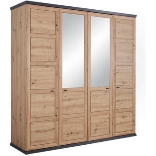 hom'in Hom`in Drehtürenschrank Dunkelgrau, Eiche Artisan, - 205x209x60 cm,