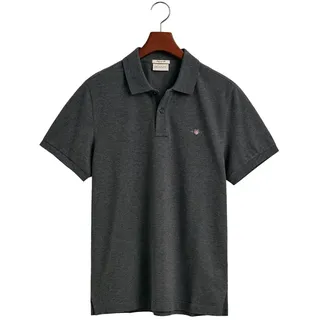 Gant Reg Shield Kurzarm-poloshirt - Antracit Melange - S