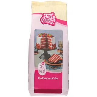 FunCakes Mix für Red Velvet Cake - Einfach zu verwendender Backmischung, schön weicher und flauschiger Kuchen mit leichtem Schokoladengeschmack - 1 Kg