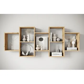 INOSIGN Wandboard »Wandregal Trio« 1 Stk. tlg. Stell- oder Hängeregal, 10 offene Fächer, flexibel montierbar, braun