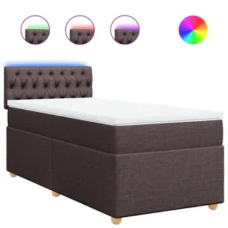 vidaXL Boxspringbett mit Matratze Dunkelbraun 90x200 cm Stoff - Braun