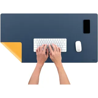 Sax design Schreibtischunterlage blau/gelb Kunstleder 90,0 x 45,0 cm, 1 St.