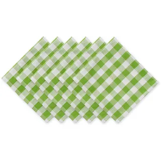 DII Servietten-Set, Karierte Tisch-Kollektion, 100% Baumwolle, maschinenwaschbar, 50,8 x 50,8 cm, Apfelgrün, 6 Stück