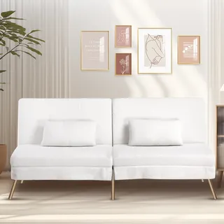 COMHOMA Schlafsofa mit Schlaffunktion, Sofa Klappsofa, Bettcouch, ecksofa, Couch Gästebett, 3-Sitzer Sofa, mit verstellbare Rückenlehne aus Teddystoff