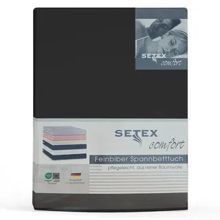 Setex Spannbettlaken Feinbiber 140 x 200 cm schwarz