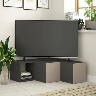 Dmora Alya TV-Lowboard 90x32x32 cm Anthrazit/Beige Holz