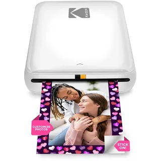 Kodak Step Sofort-Smartphone-Fotodrucker - Tragbarer Mini-Farb-Mobilfotodrucker - Zink 2x3” Klebefotos - Bluetooth-kompatibel mit iOS- & Android-Geräten - Spaßige Bearbeitungs-App - Weiß